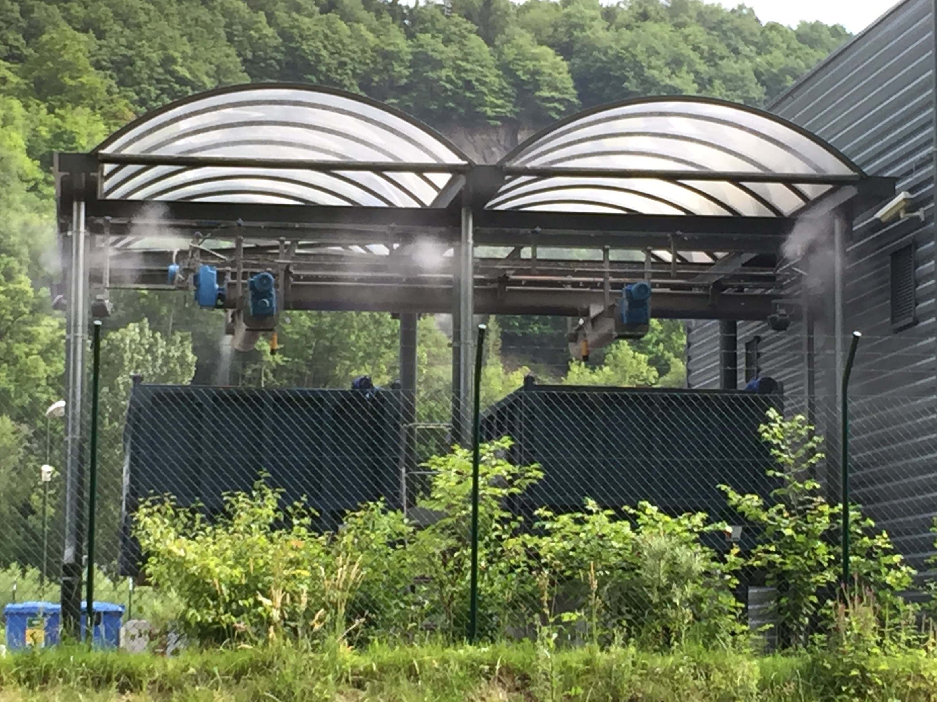 OLOBIO vernevelingssysteem op afvalinzamelkade